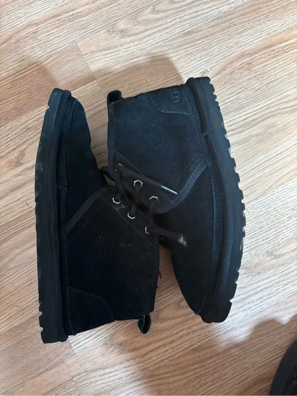 UGG Black Suede Chukka Boots with Shearling Lining